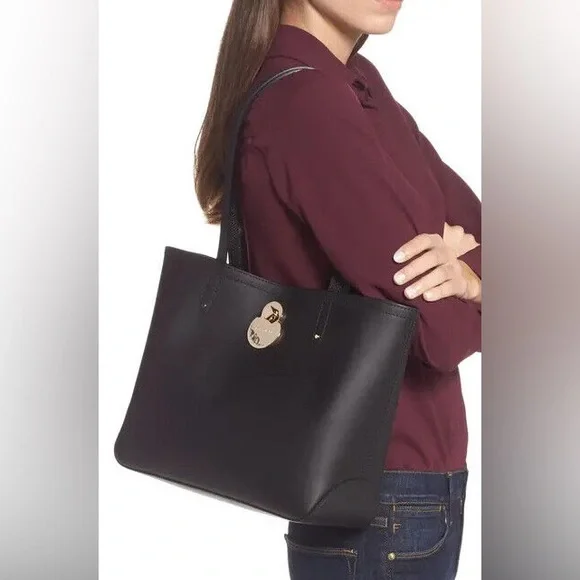 New Longchamp Cavalcade Lambskin Leather Shoulder Tote Bag Purse Black - Picture 4 of 16